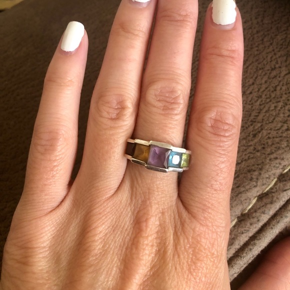 STERLING SILVER and multi-stone ring! - Picture 2 of 5